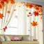 2Pcs rideaux en feuille d'érable d'automne, rideau filtrant la lumière de campagne moderne à motif d'automne pour le salon-116096558