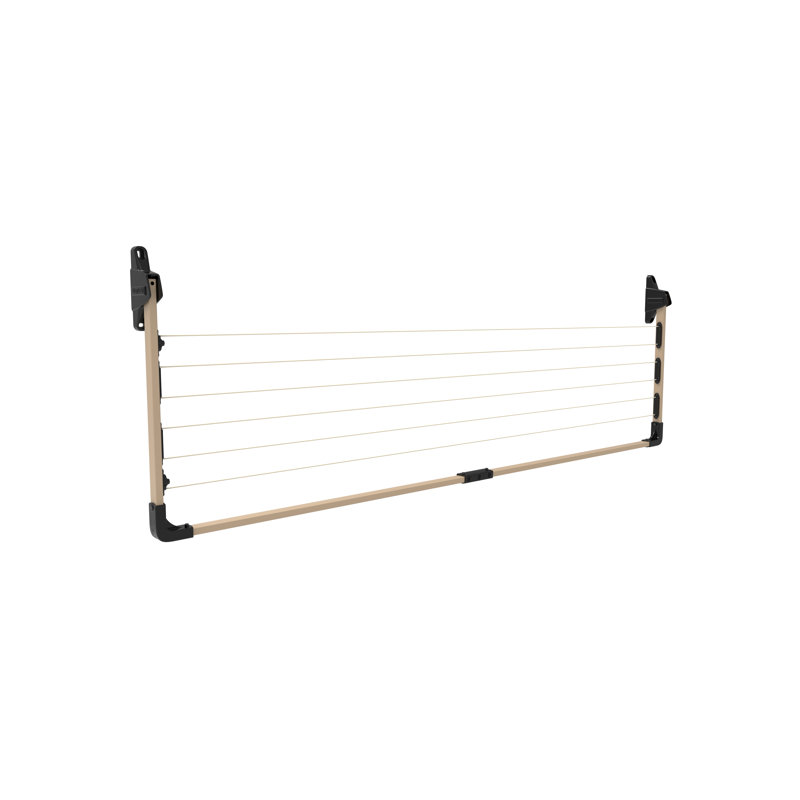 Daytek Steel Fold Down Wall-Mounted Drying Rack, Bark, 8.3" H x 88.2" W x 22" D