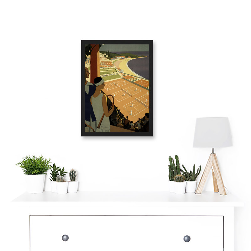 Monte Carlo Monaco Tennis Vintage Advert - Single Picture Frame Painting