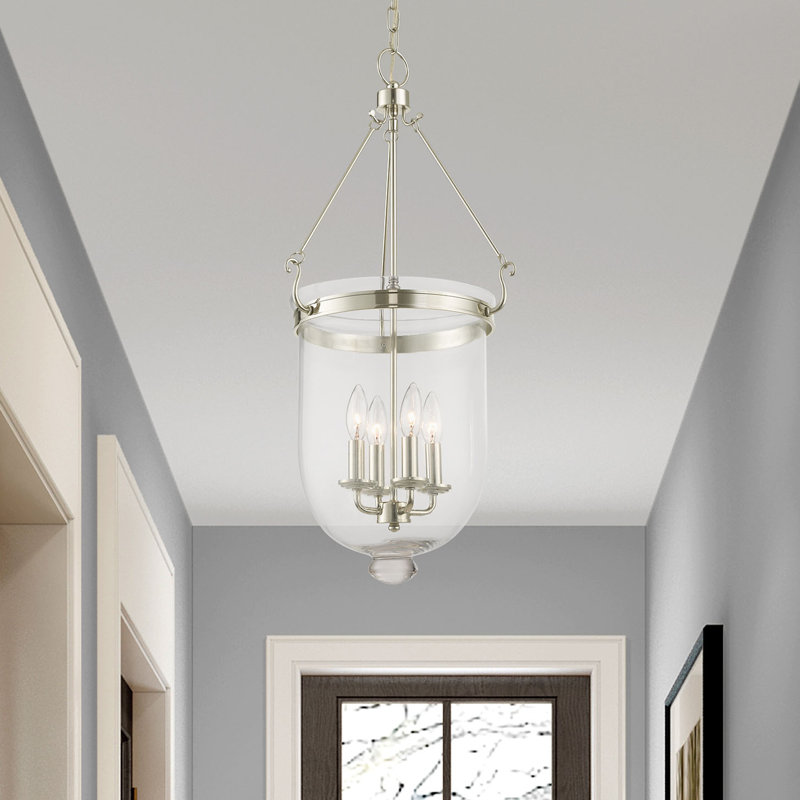 Luminaire suspendu simple urne Husman, H 20 po x l 10 po x P 10 po, Nickel poli