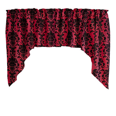 Poplin Damask Floral Swag Window Valance 58" Wide