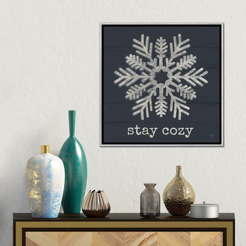«Stay Cozy Snowflake», reproduction d'art sur toile encadrée, H 18 po x l 18 po, Impression encadrée sans passe-partout