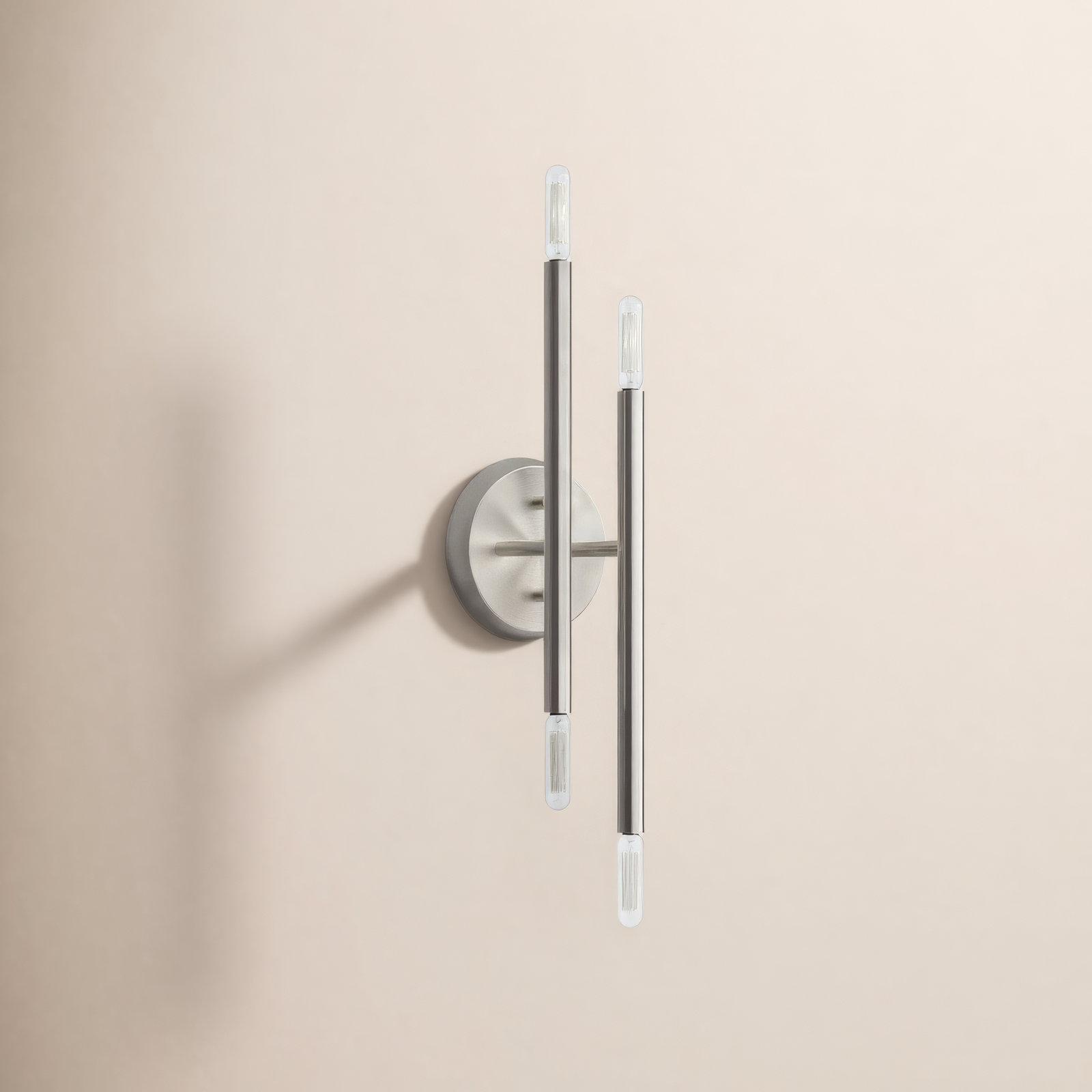 Poco 4 Light Dimmable Armed Sconce, Brushed Nickel