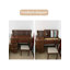 Ensemble de coiffeuse Mid-Century en bois avec miroir à DEL rabattable et plusieurs tiroirs
