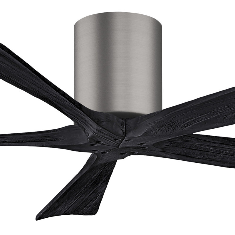 Ventilateur à pales encastré 5 pales Irene, Noir mat, Étain brossé, 52"