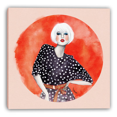 «Crimson Circle Vogue», art mural sur toile tendue