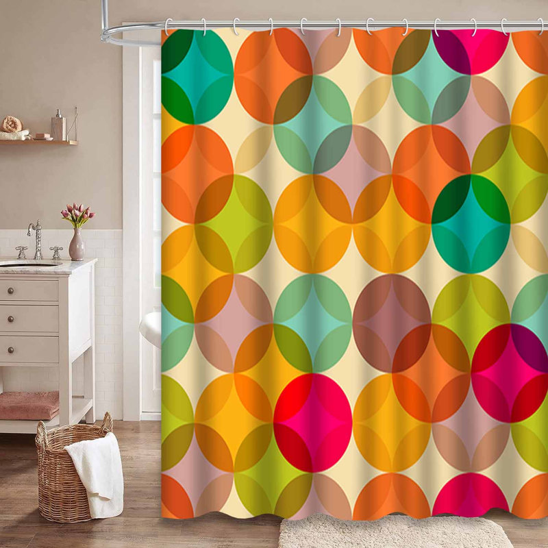 Rideau de douche imperméable rétro à motif floral avec 12 crochets, L 72 po x l 78 po