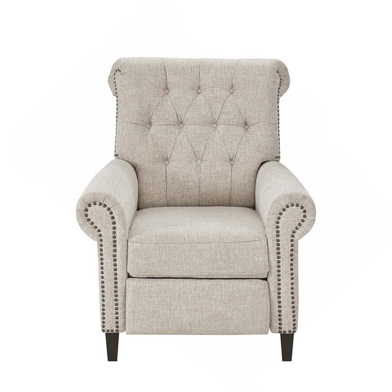 Fauteuil inclinable manuel capitonné à 3 positions verrouillables, Polyester crème