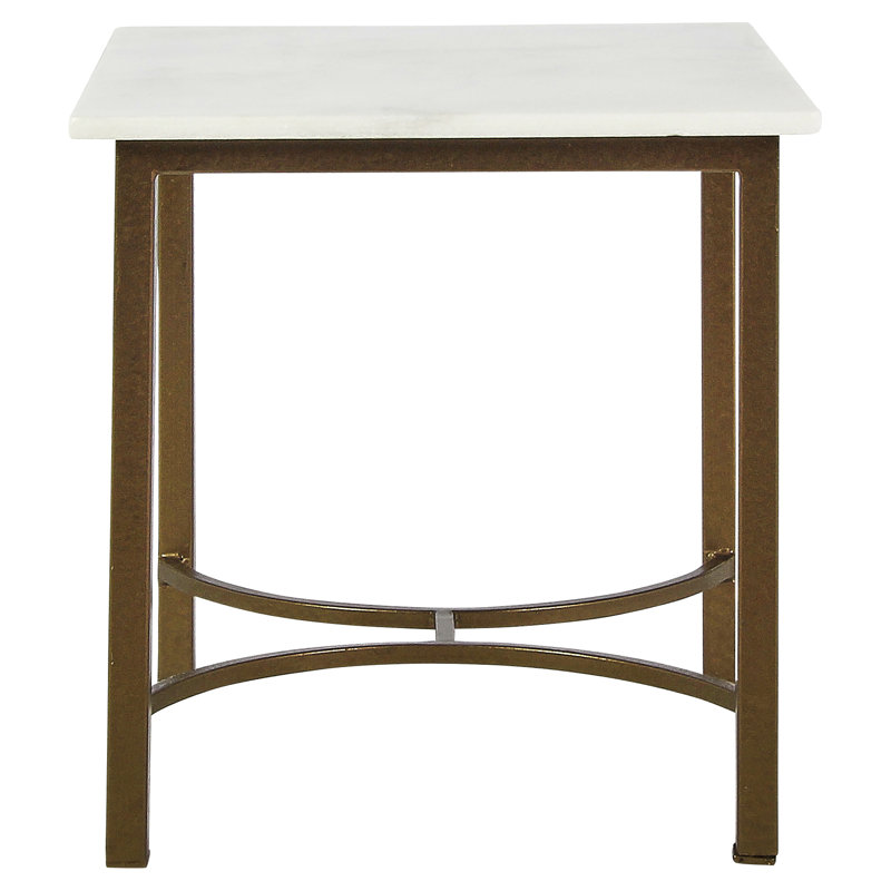 Table basse Istanbul, Marbre de Carrare, Laiton bronzé