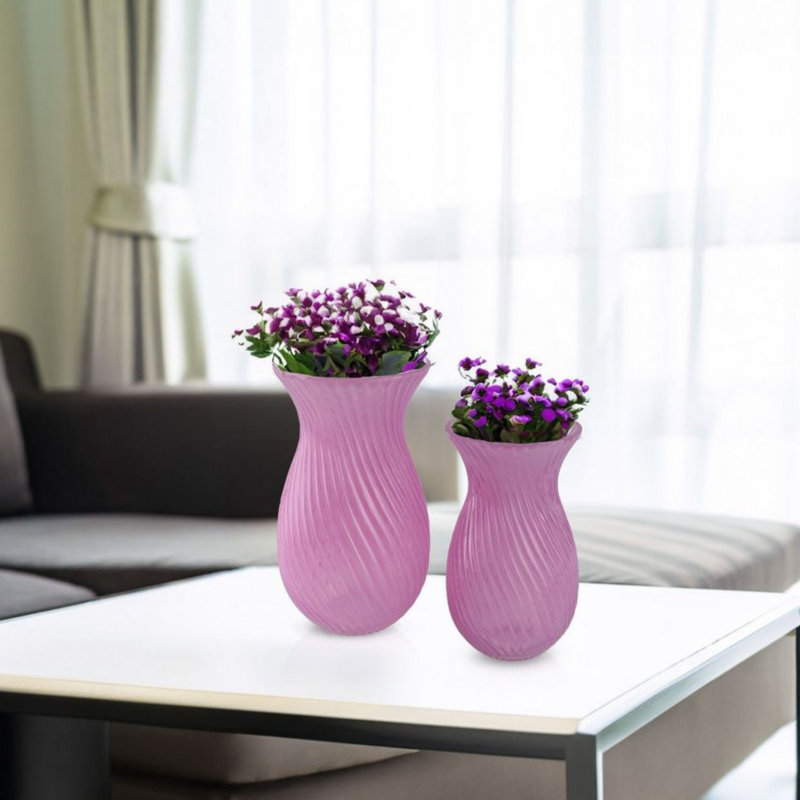 Vase de table en verre Devarion, Mauve