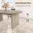 62.29" Rustic Farmhouse Oval Dining Table for 4-6, Large Wood Kitchen Table with Sturdy Base, Modern MDF Dining Room Table, Easy Assembly-666011070-666011043
