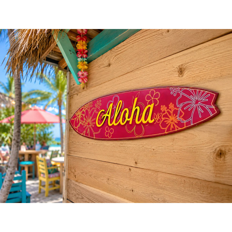 Aloha Danny Decorative Hawaiian Surfboard, 36 Inch