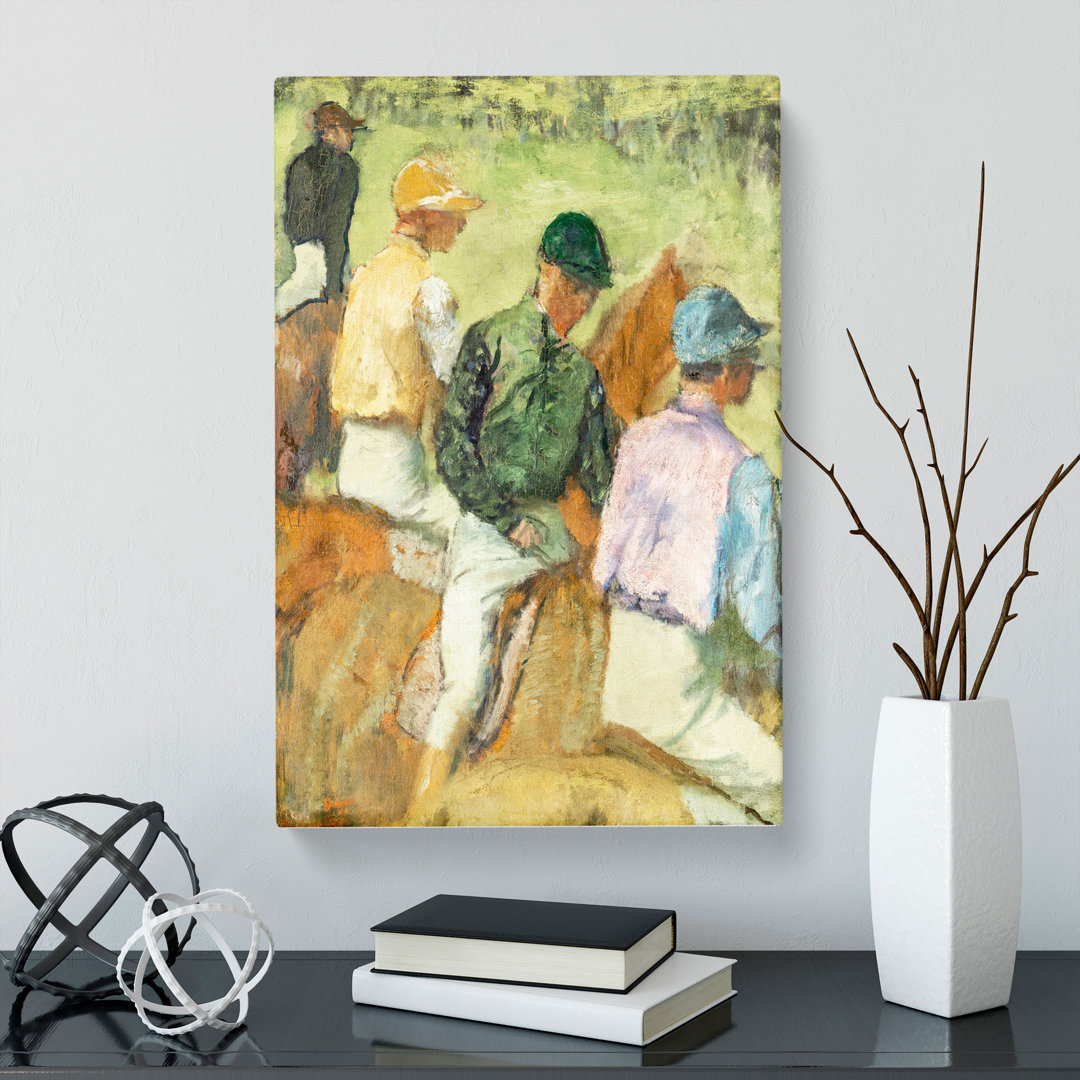 Four Jockeys by Edgar Degas - Wrapped Canvas
