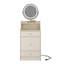 Bureau de coiffeuse 3 en 1 avec miroir et lumière, petit ensemble de coiffeuse avec station de charge, 2 tiroirs et espace de rangement ouvert, avec tabouret rembourré-1886758297