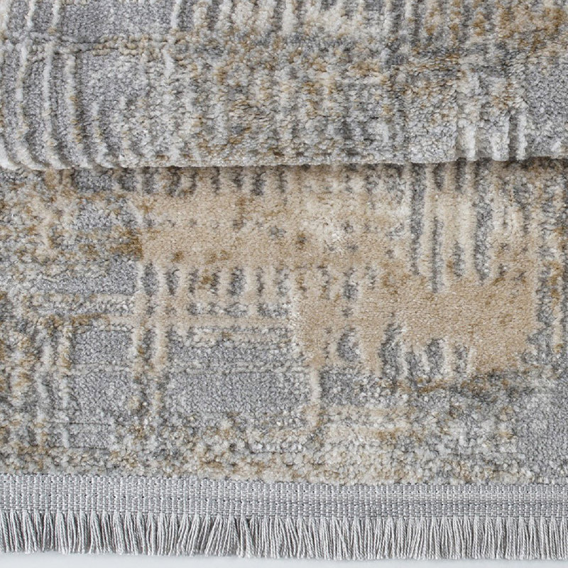 Elegant Hall Carpet, 31.5 x 59.1 Inches | 60% Polypropylene / 40% Polyester, 1700 g/m² | 0.3 in Pile Height, 320,000 Thread Points | Grey, Beige & Cream Colour | Vacuum Friendly, Easy Spot Clean, Durable Design