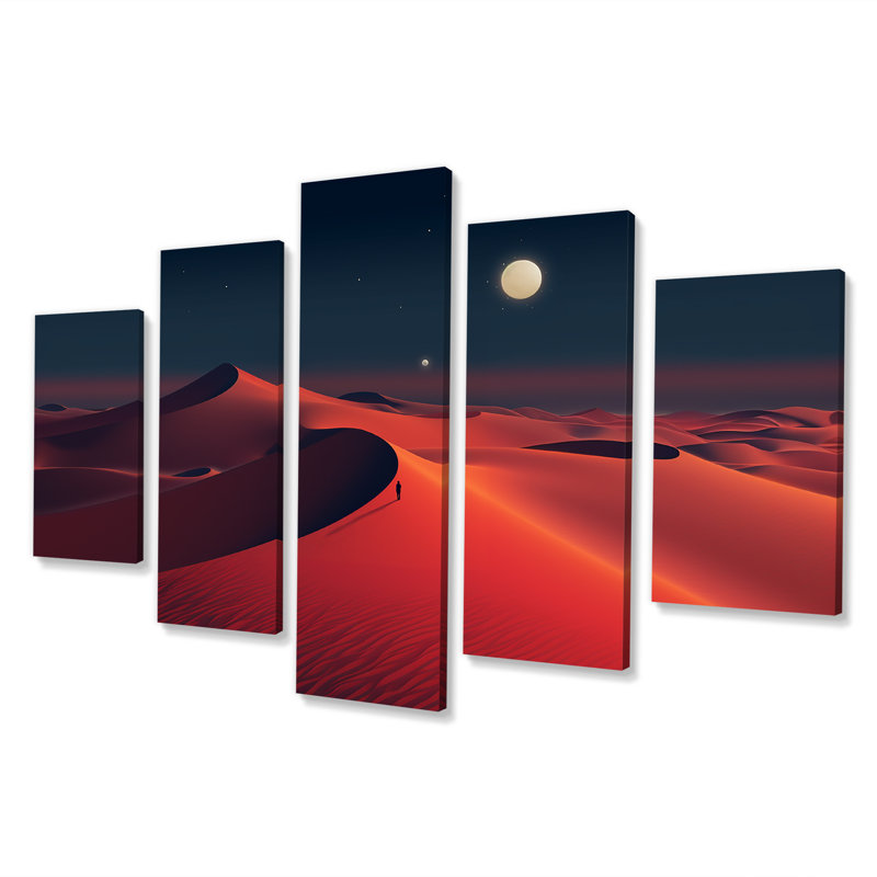 «Black and Red Desert Sunrise Photo V - Desert Multipanel», ensemble d'art mural