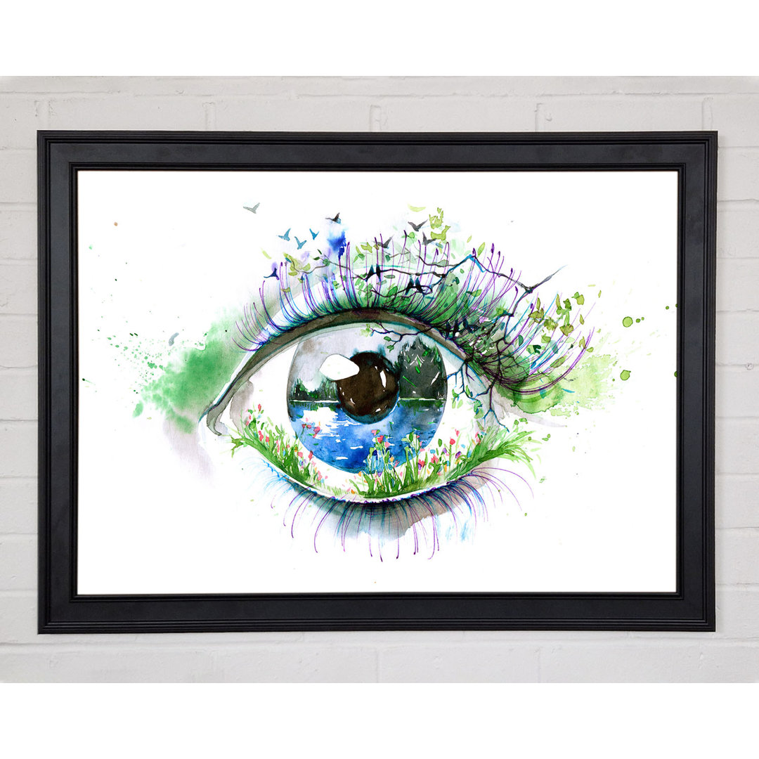 Aquarell Natur Auge Gerahmter Druck