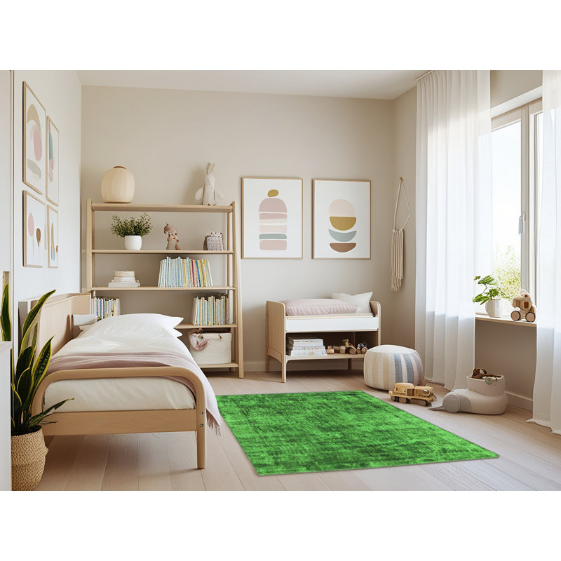 Emitt Washable Abstract Indoor Rug, Rectangle 4' x 6'