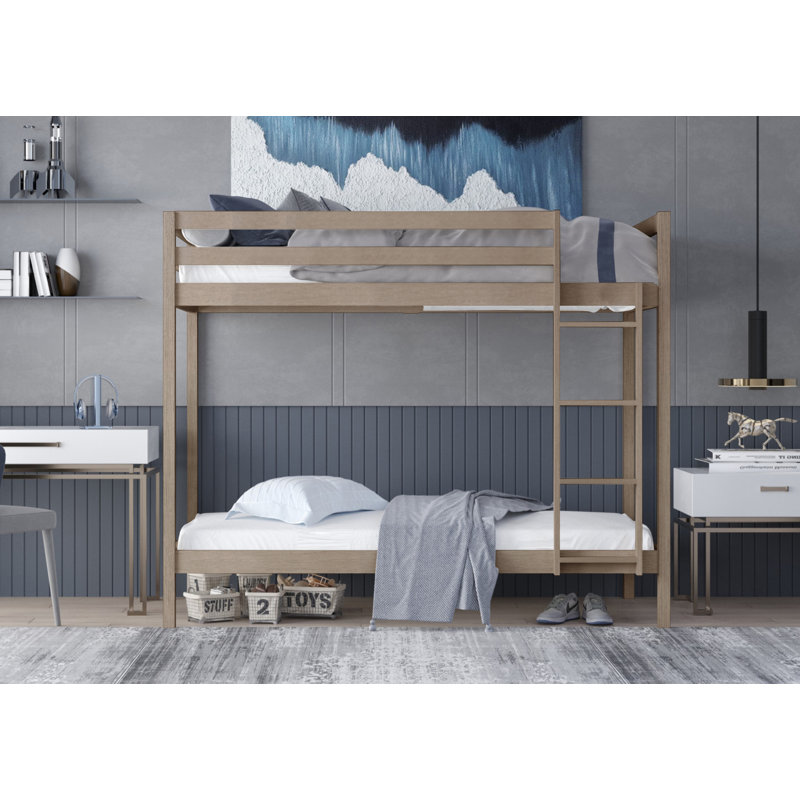 Lit superposé simple Goodfield Kids, Gris antique