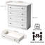 Commode à 4 tiroirs de 29,5 po de largeur, commode à tiroirs, commode en bois pour le placard et le salon, blanc-2146356249