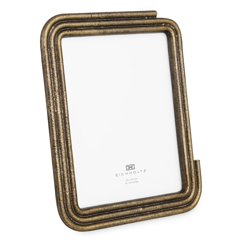 Picture Frame Brescia L Antique Brass Finish, 8" W x 10" H