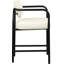 Tabouret de comptoir rembourré en cuir crème Serava-129631228