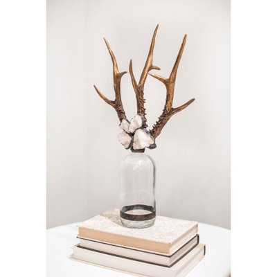 Bouteille décorative en bois doré / transparent 17 po Antler