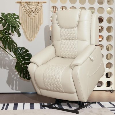 Fauteuil inclinable électrique EONIX à trois moteurs pour massage pour personnes âgées avec massage, fauteuil électrique de 400 lb pour le salon, repose-tête à dossier réglable indépendant, repose-pieds allongé, brun foncé