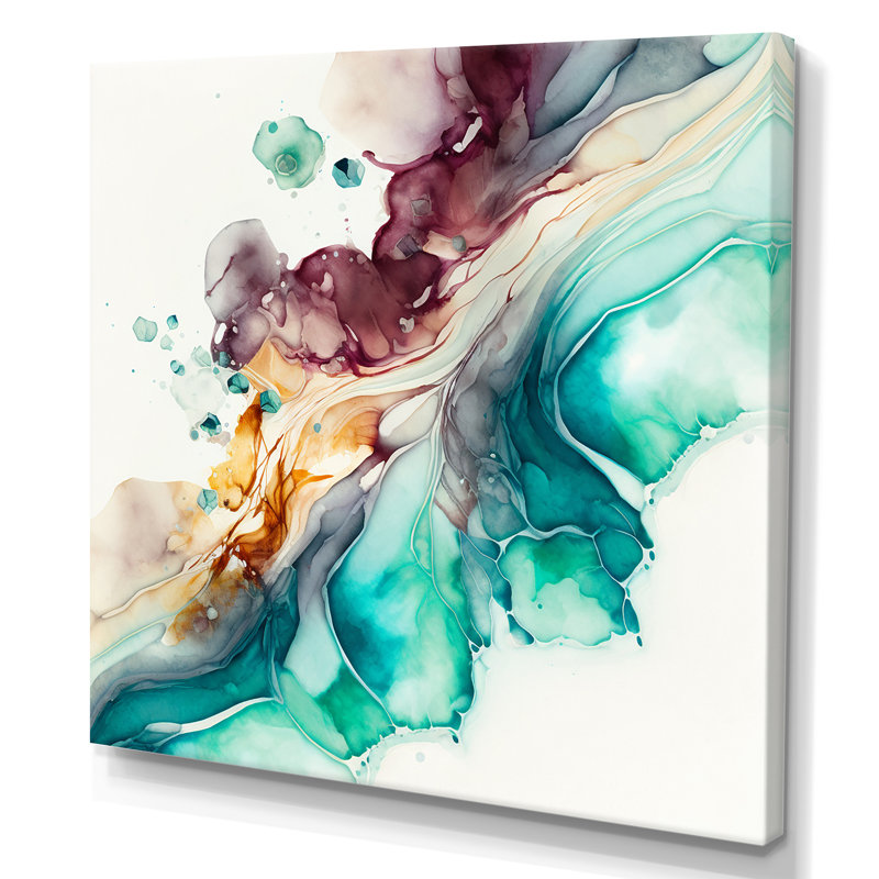 «Tropical Turquoise Joyfulness IV», reproduction sur toile, H 36 po x l 36 po x P 1,5 po, Toile tendue