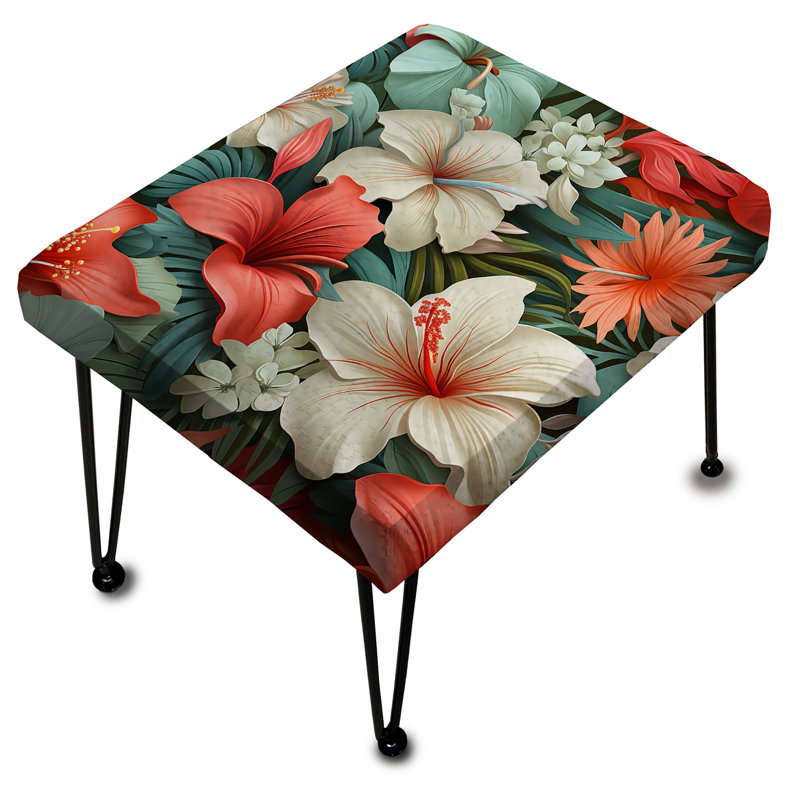Paradise Mirage Tropical Pattern I - Tropical Rectangle Ottoman