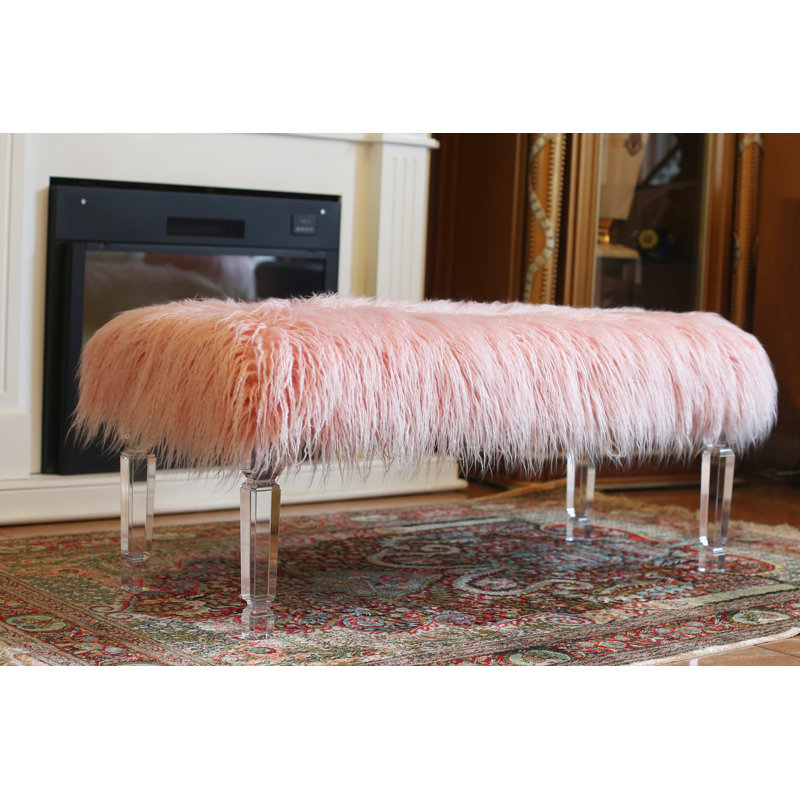 Tomberlin 45" Long Upholstered Bench, Pink