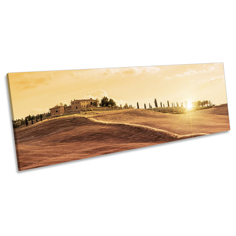 Tuscany Landscape Sunset - Wrapped Canvas Panoramic Print, 45.72cm H x 137.16cm W x 2cm D