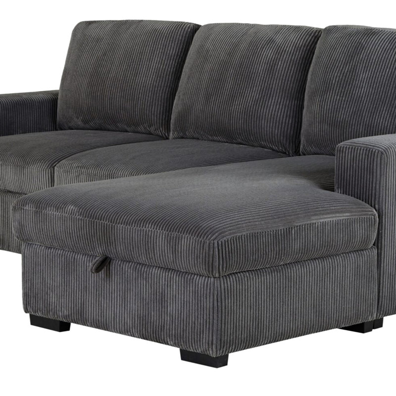 Canapé modulaire gris pour espace de vie principal - Tissu d'ameublement 5 places sans canapé-lit escamotable