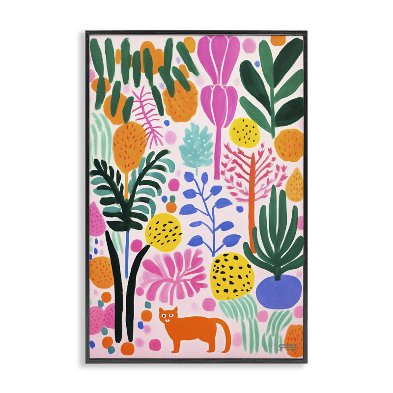 «Fun Botanical Tropics», art de la giclée encadrée par Roozbeh Bahramali, Giclée encadrée noir minuit, H 24 po x l 16 po