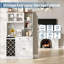 Armoire à café avec prise de courant, porte-bouteilles et portes de grange, rangement pour la cuisine-1288143579