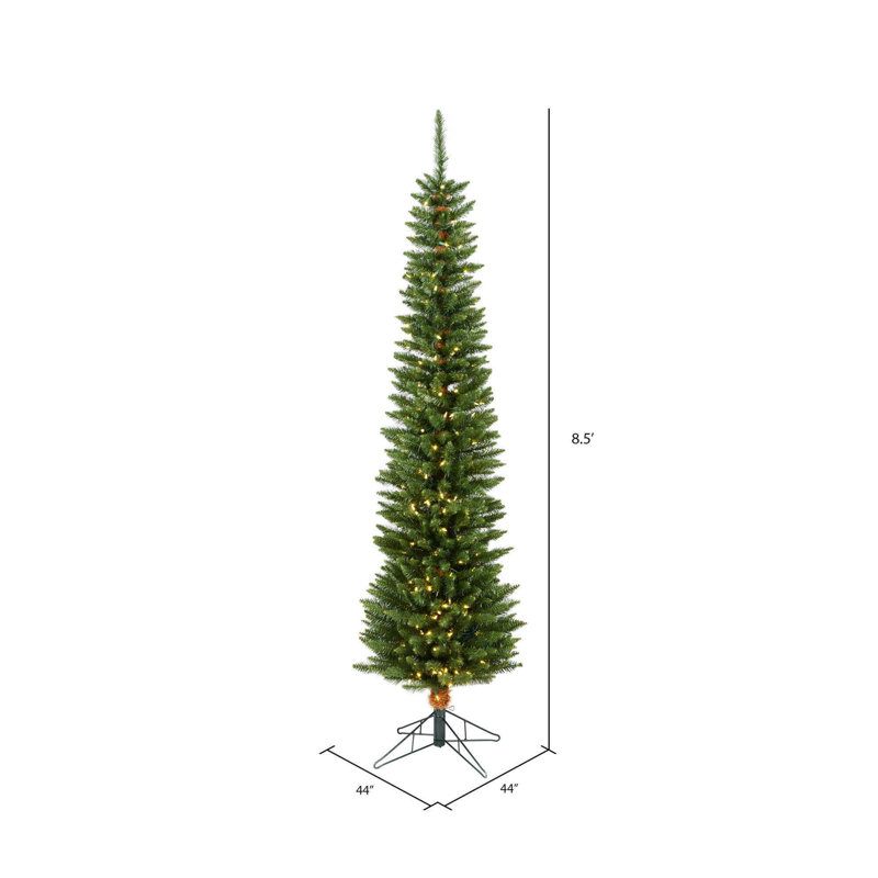 Durham Pole 8.5' H Lighted Artificial Pine Christmas Tree