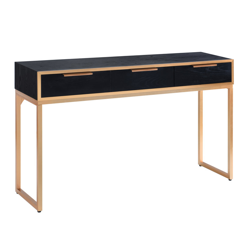 Aurelia 3-Drawer Console - Ebony & Gold