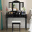 Ensemble de coiffeuse avec tabouret et miroir-677264411