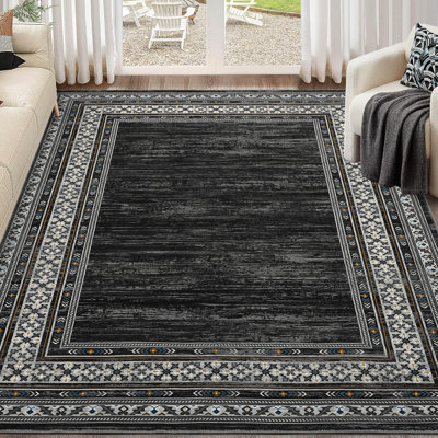 Rectangle Geometric Washable Area Rug