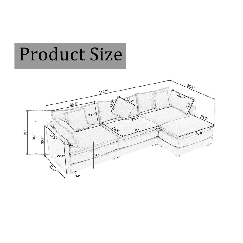 Dietzel Upholstered 112.2'' Sofa