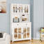 Commode d'appoint Bodhi avec comptoir pour micro-ondes et portes en verre