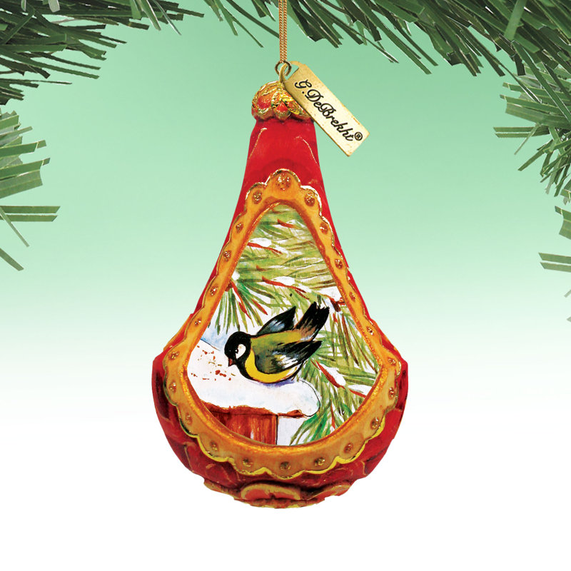 Ornement de Noël en forme de pinson Treasured Memories