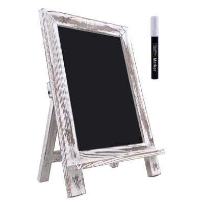 Tableau magnétique avec support, tableau noir de 9,5 po x 14 po avec tableau noir encadré et tableau de menu pour tableau de mariage rétro