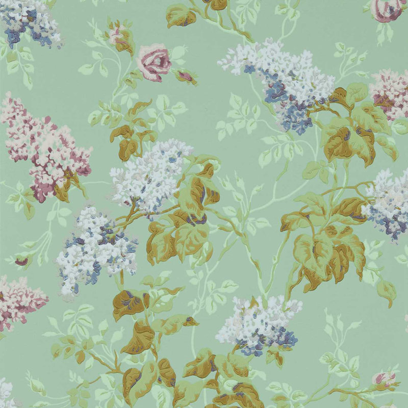 Sommerville Wallpaper, Mint/Plum