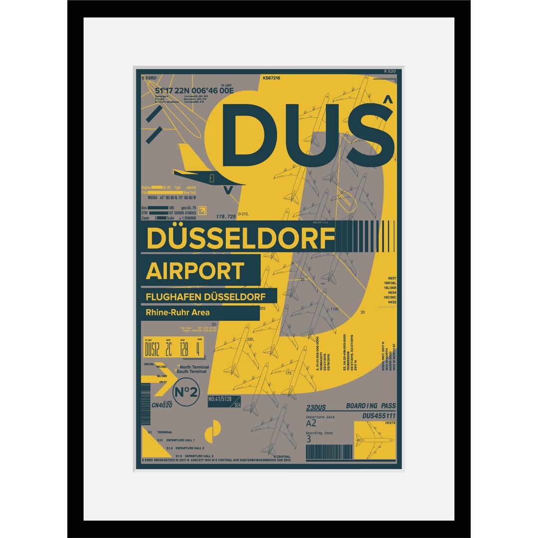 Gerahmtes Poster Flughafen Düsseldorf