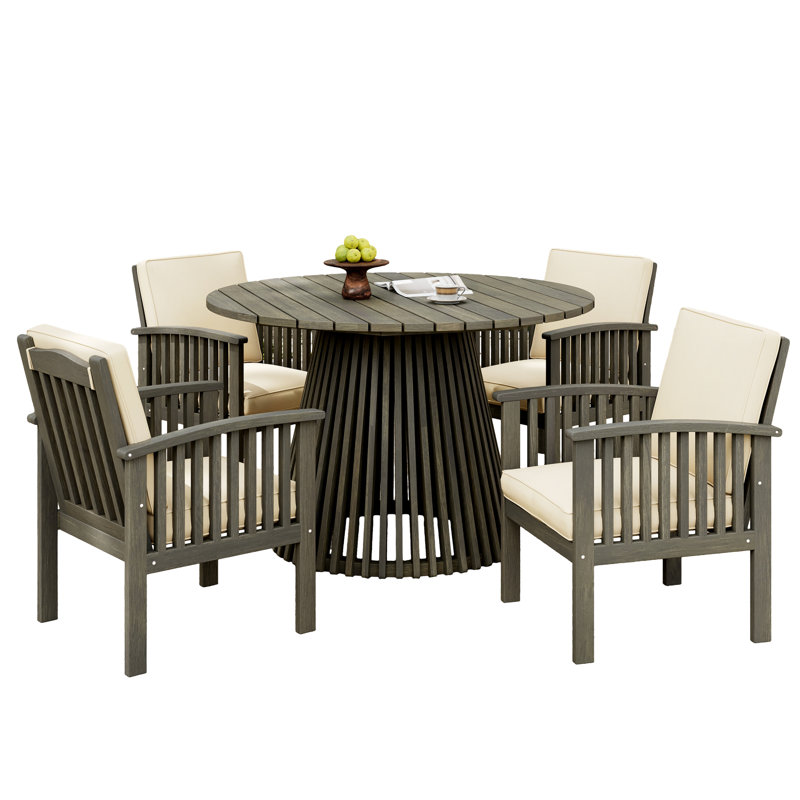 Fauteuils club confortables de style moderne en bois d'acacia pour les repas au jardin
