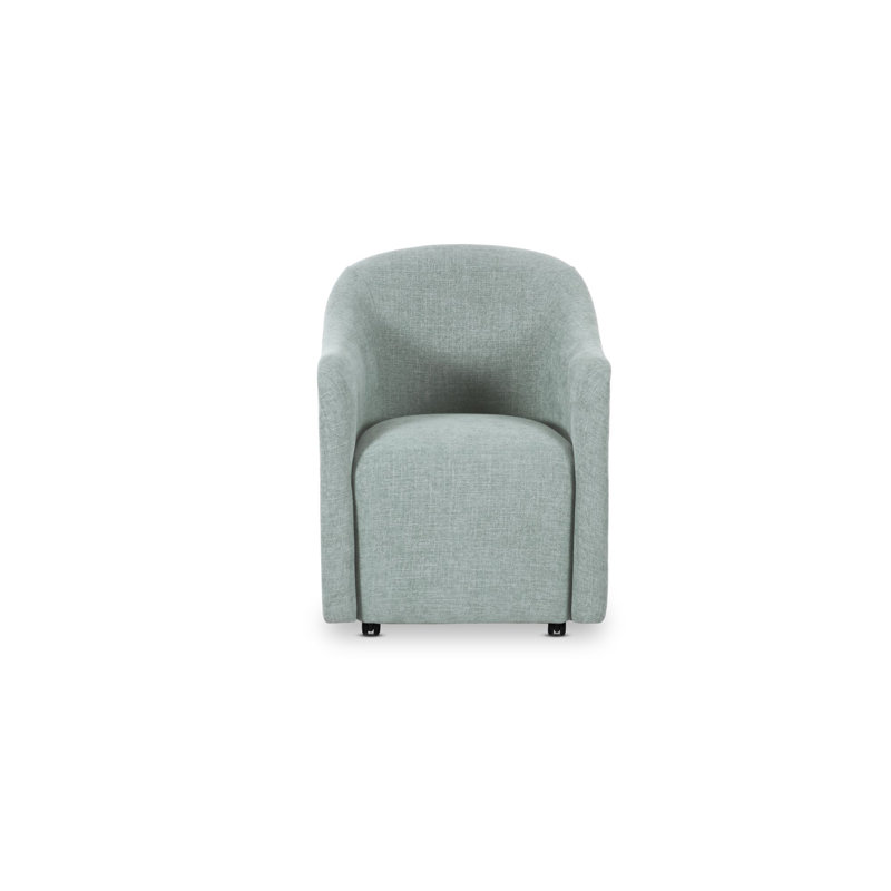 Denice Rolling Dining Arm Chair, Blue Polyester