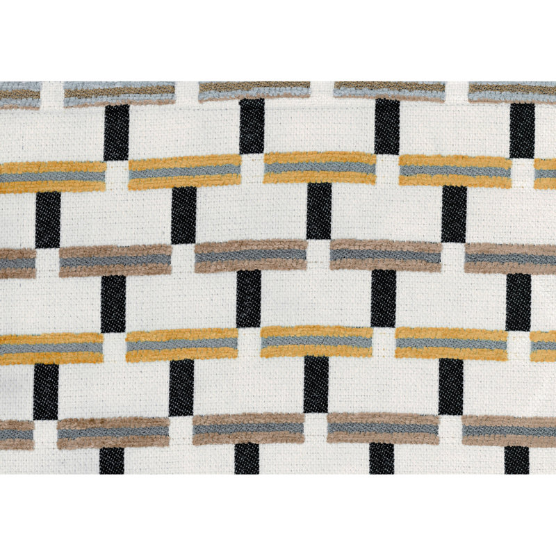 Pouf rembourré cylindrique rembourré, multicolore, antidérapant, h 16 po x 17 po, capacité de poids de 300 lb, pouf moderne à nettoyer avec revêtement en tissu multicolore, limite