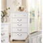 Mobilier de chambre à coucher classique en bois classique à finition blanche 1 pièce avec 5 tiroirs en queue d'aronde