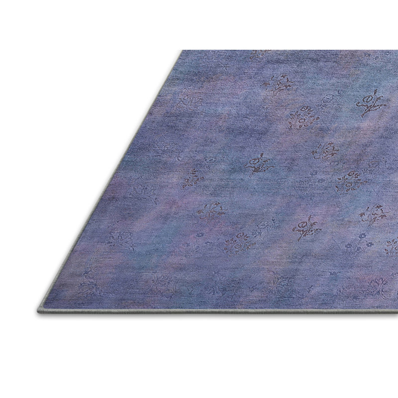 Tapis mauve abstrait, Tapis de couloir 2 pi x 5 pi